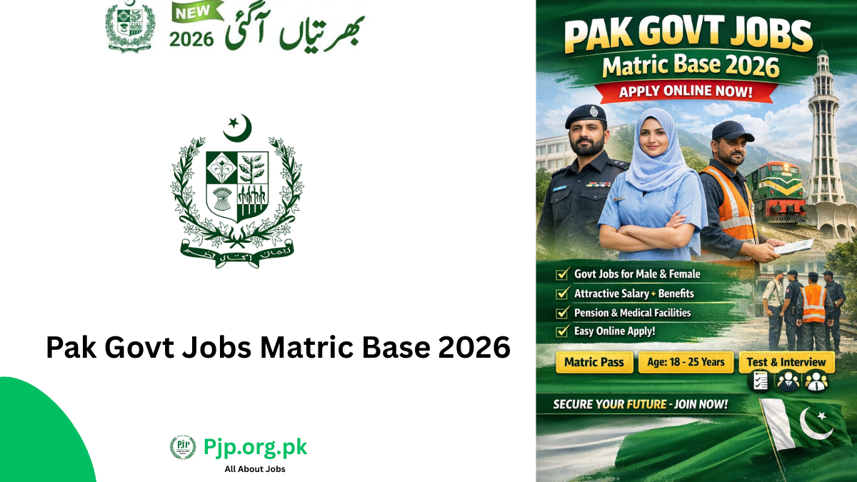 Pak Govt Jobs Matric Base 2026