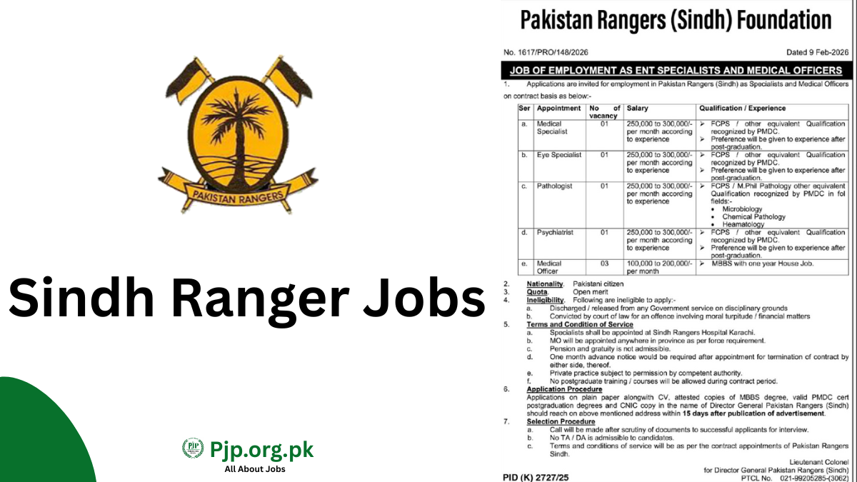 Sindh Ranger Jobs 2026