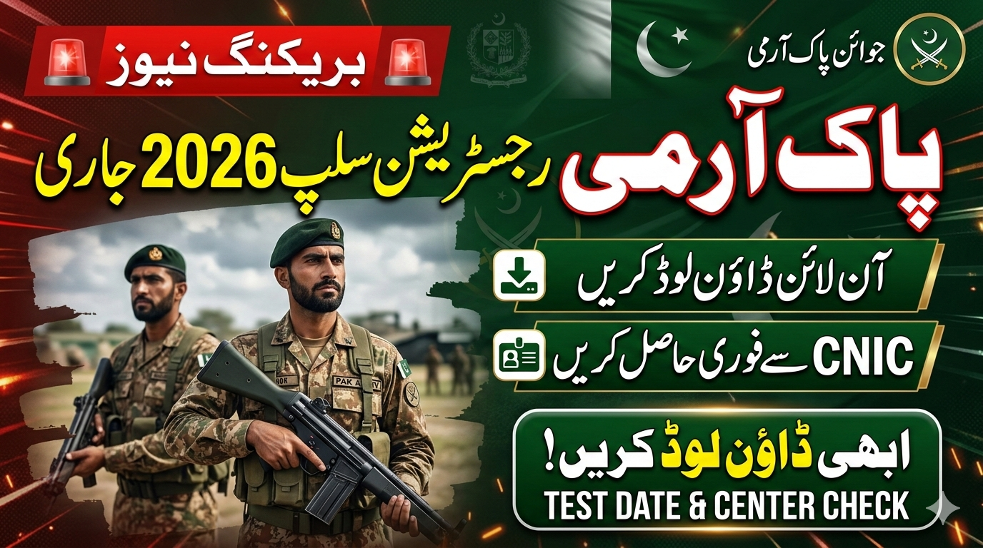 Join Pak Army Online Registration Slip 2026 Download